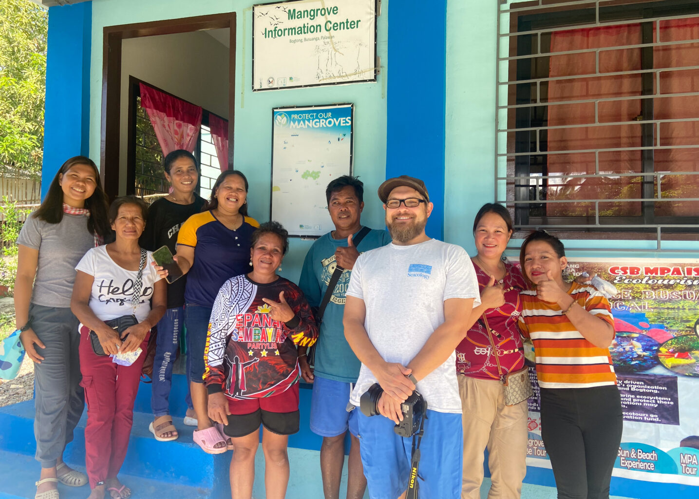 Group in front of office