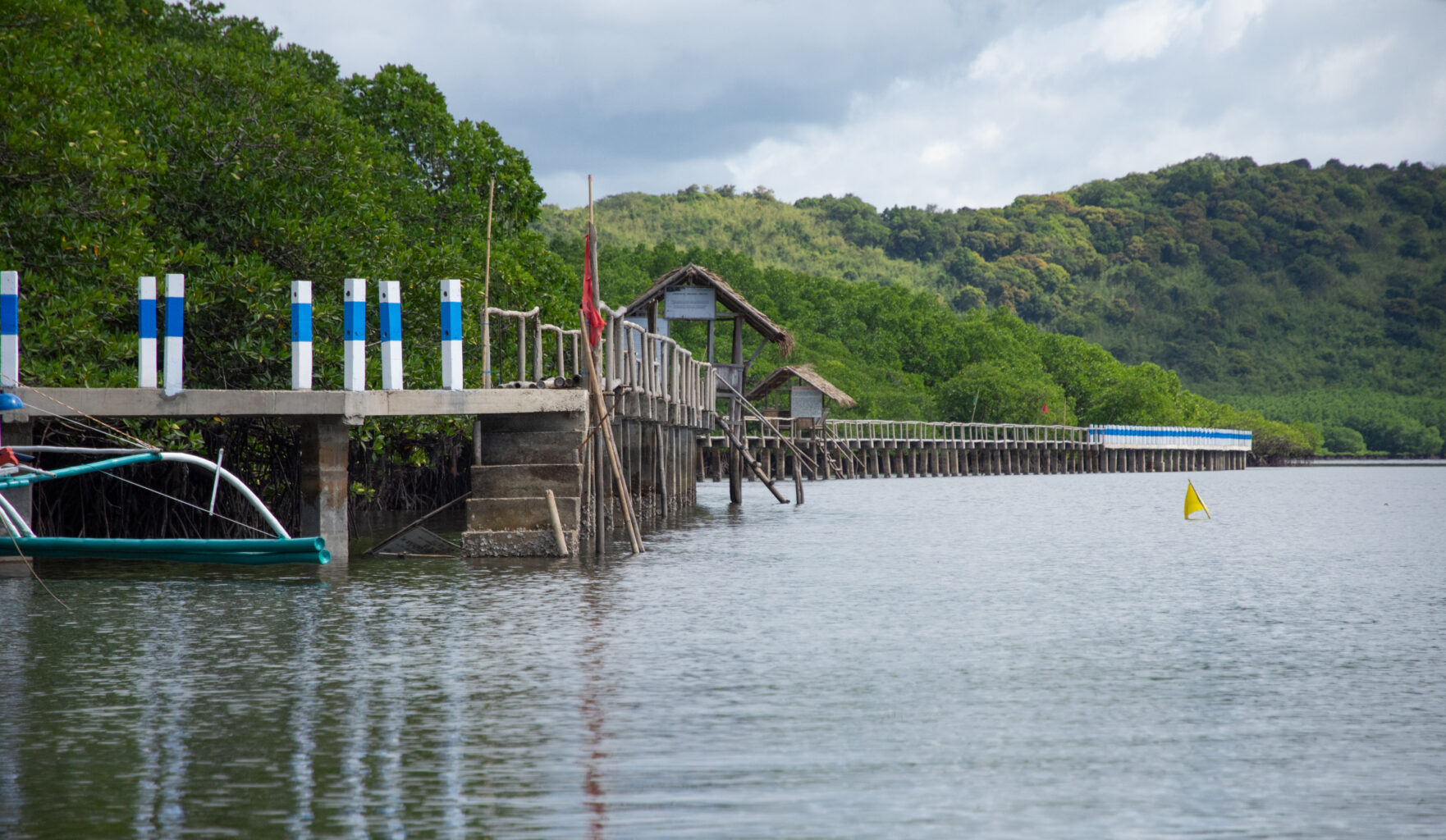 Boardwalk over calm water